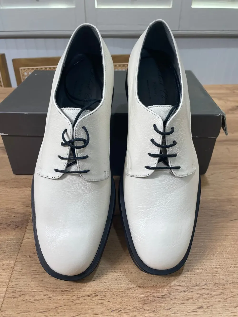 Robert Clergerie Men's Gian Oxford Dress Shoes Gris Leather Size 7 US 40 EU NIB